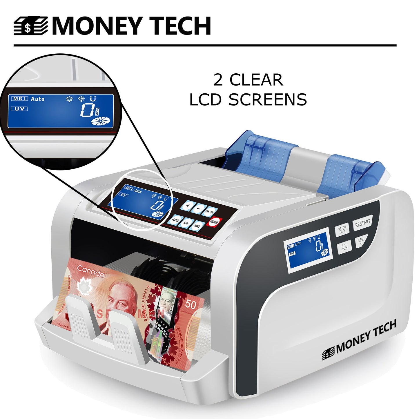 Compteur de billets Multi-devises – Machine de comptage de trésorerie 2820 UVMG